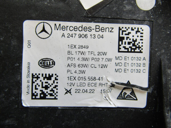 Koplamp Mercedes B Klasse W247 FACELIFT MULTIBEAM 23- A2479061304 Q646/K5 10F