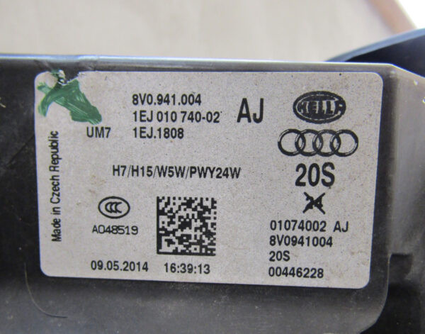 KOPLAMP AUDI A3 8V0 STANDAARD 13-16 8V0941004 Rechts S658/K5/1C