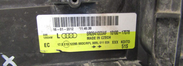 KOPLAMP AUDI Q5 8R0 08-12 XENON Links 8R0941003AF S705/K5/12C