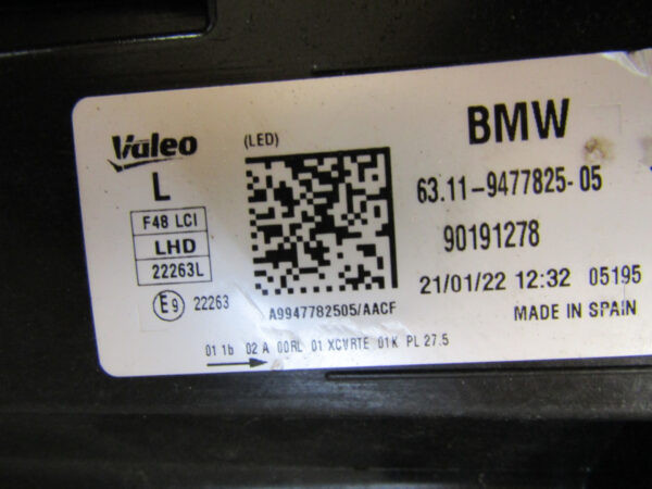 KOPLAMP BMW X1 F48 FACELIFT LCI FULL LED- 19-22 6311947782505 Links S649/K5/12F