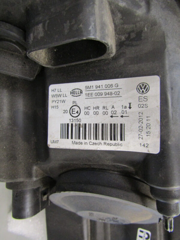 Koplamp VW Golf 6 VI Plus + Halogeen 09-14 5M1941006G Rechts S586/K5/1E