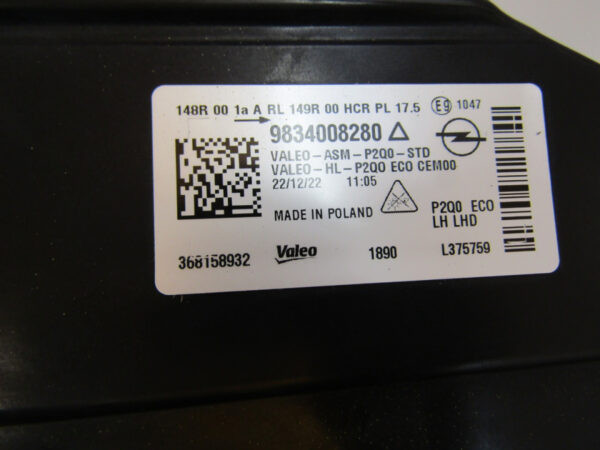 KOPLAMP OPEL MOKKA 2 II LED 20- 9834008280 LINKS A82/D42