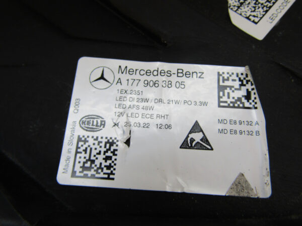 KOPLAMP MERCEDES A KLASSE W177 HIGH LED PERFORMANCE 18-22 A1779063805 Rechts A932/C103