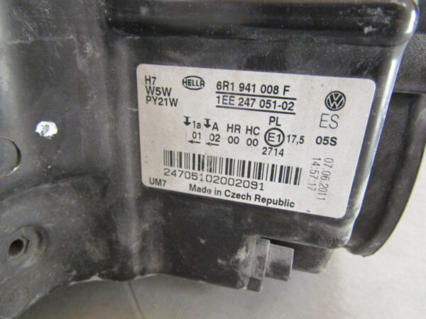 Koplamp VW VOLKSWAGEN POLO 6R 09-14 6R1941008F RECHTS A535/A197