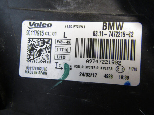 Koplamp BMW X1 F48 15-19 LED 7472219-02 LINKS K70/C40