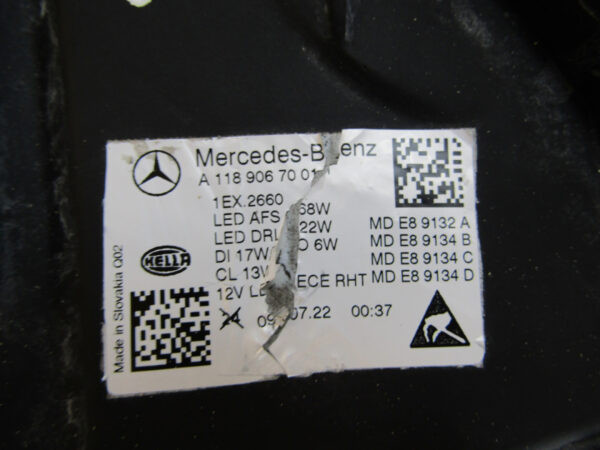 Koplamp Mercedes CLA W118 FULL LED MULTIBEAM 19-23 A1189067001 Rechts S692/K5/14G