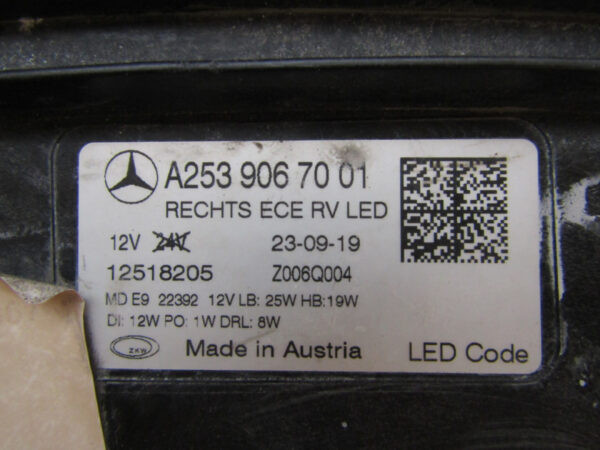 Koplamp MERCEDES GLC W253 LED High Performance Facelift 19- Rechts A2539067001 S736/K5/7A