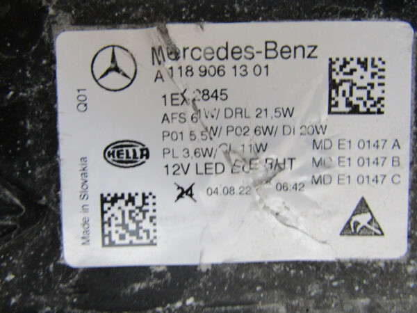 KOPLAMP MERCEDES CLA W118 FACELIFT MULTIBEAM 23- A1189061301 LINKS S567/K5/8E