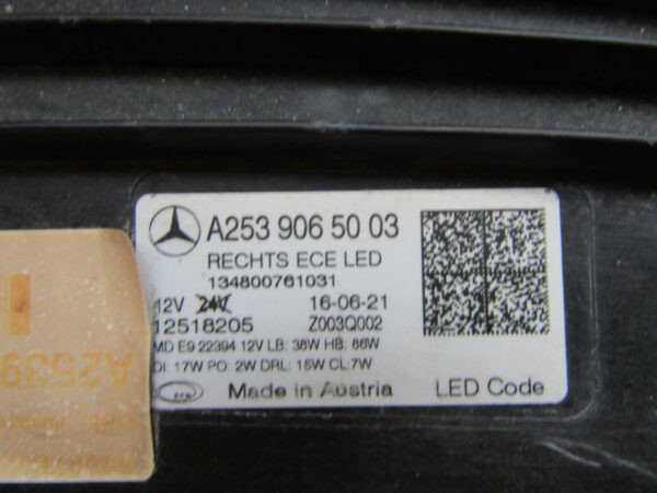 Koplamp Mercedes GLC W253 FACELIFT MULTIBEAM RH 19- A2539065003 RECHTS S394/A191