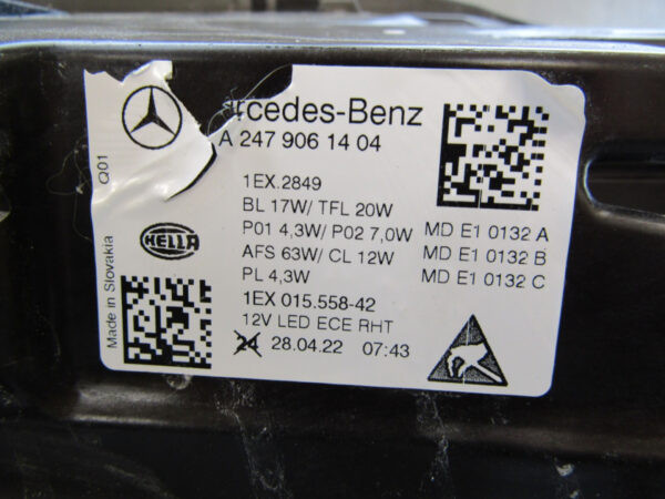 KOPLAMP MERCEDES B KLASSE W247 Facelift Multibeam 23- Rechts A2479061404 S751/F86