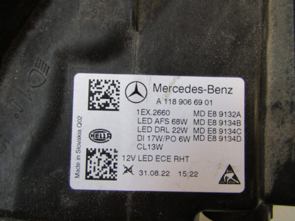 Koplamp MERCEDES CLA W118 MULTIBEAM FULL LED 19-23 A1189066901 LINKS S189/E96