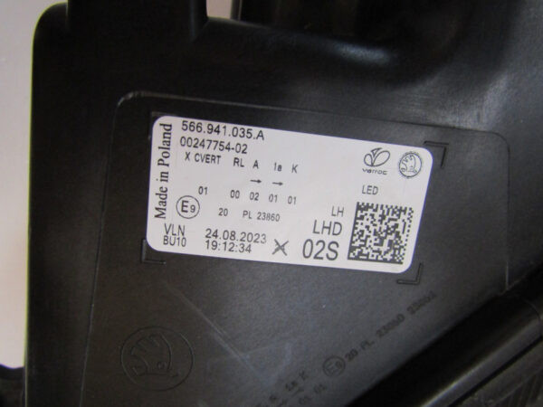 KOPLAMP SKODA KODIAQ 656 FACELIFT FULL LED 21-24 566941035A LINKS A56/D16
