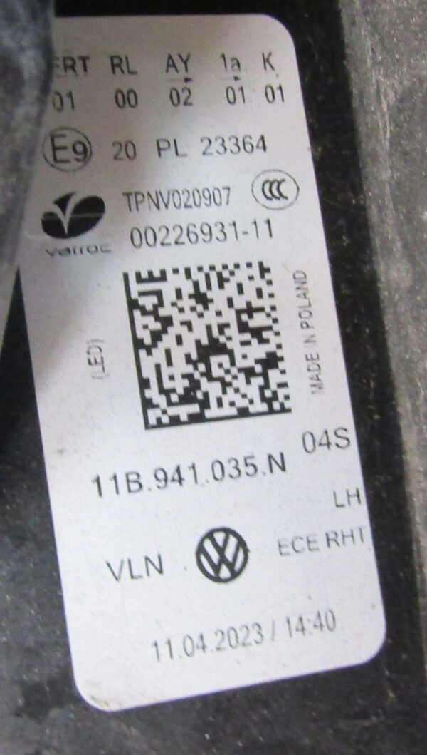 Koplamp VW ID4 ID.4 ID.5 ID5 Full LED IQ Light 20- 11B941035N Links A840/5K/12E