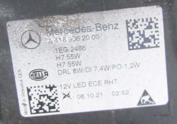 Koplamp MERCEDES CLA W118 19-23 A1189062000 RECHTS A515/F202