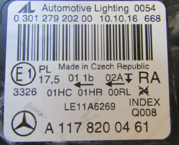 KOPLAMP Mercedes CLA W117 HALOGEEN 13-16 A1178200461 Rechts S446/B181