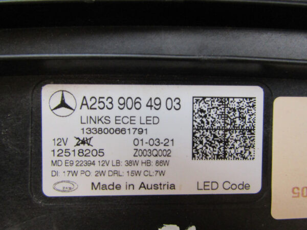 Koplamp Mercedes GLC W253 Facelift FULL LED MULTIBEAM Links 19-24 A2539064903 S738/K5/7A
