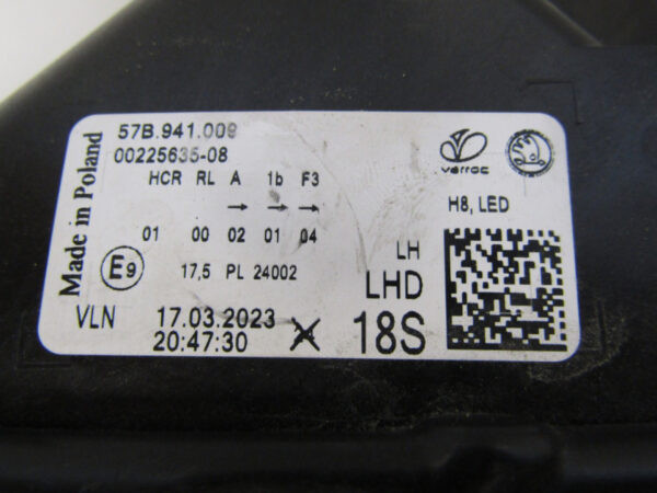 KOPLAMP SKODA KAROQ 57B FACELIFT LED 21- 57B941009 LINKS K123/E53