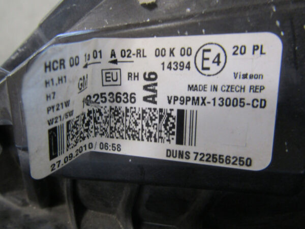 Koplamp OPEL MERIVA B 10-13 VP9PMX-13005 RECHTS S383/D52