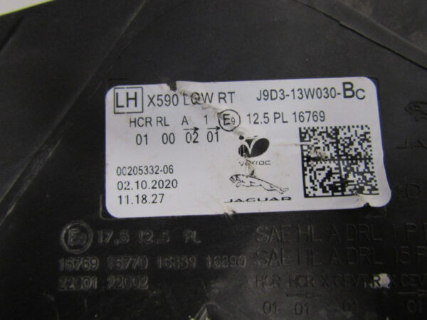 KOPLAMP JAGUAR IPACE I-PACE LED 18- J9D3-13W030BC LINKS A174/B55