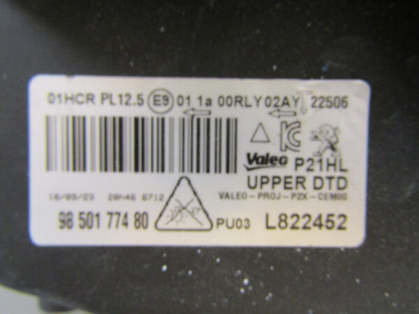 KOPLAMP PEUGEOT 208 II 2 2008 II 2 FULL LED 19-23 9850177480 RECHTS S366/D81