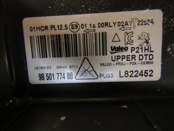 KOPLAMP PEUGEOT 208 II 2 2008 II 2 FULL LED 19-23 9850177480 RECHTS S368/C110