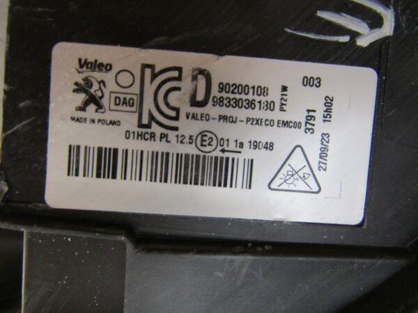 Koplamp PEUGEOT 208 II 2 2008 II 2 LED 19-23 9833036180 RECHTS S359/F210