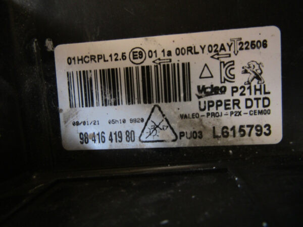 Koplamp Peugeot 208 II 2008 II FULL LED 19-23 9841641980 Rechts S641/B156