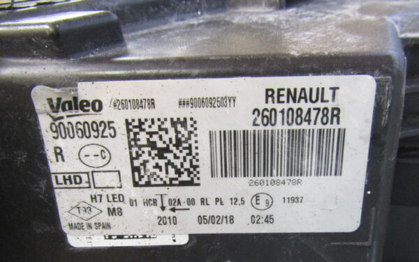 Koplamp Renault Megane IV 4 LED 16-20 Rechts 260108478R S745/K5/9A