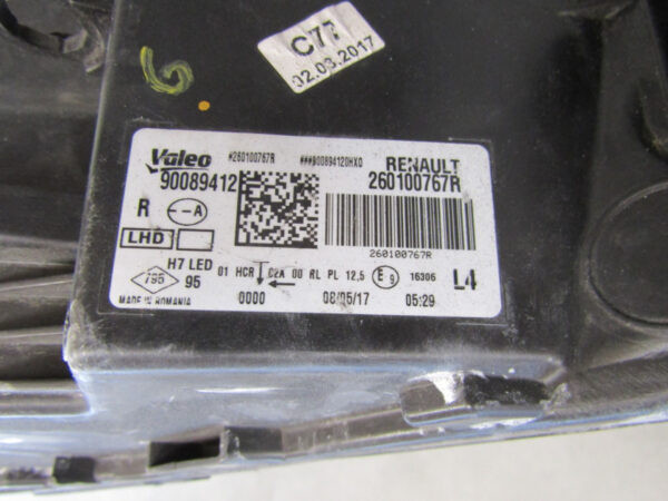 Koplamp Renault Megane IV 4 LED- 16-21 260100767R RECHTS S906/4K/16E