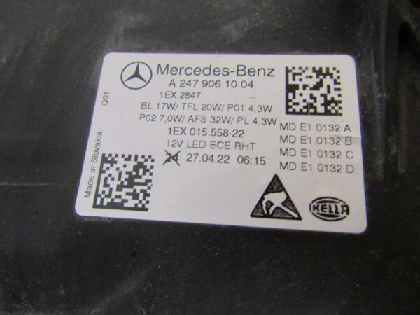 KOPLAMP MERCEDES B KLASSE W247 FACELIFT HIGH LED 22- A2479061004 RECHTS A146/F56