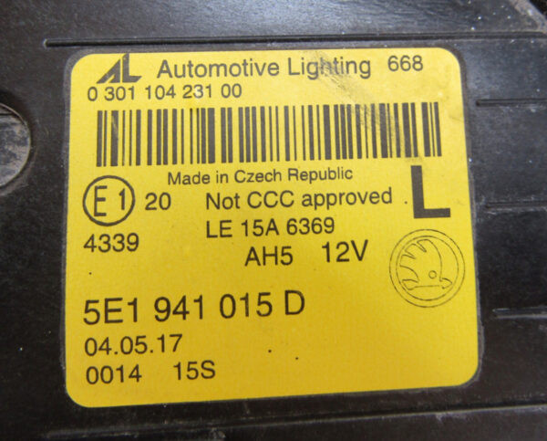 KOPLAMP SKODA OCTAVIA 3 Facelift Full LED 16-20 5E1941015D S724/K5/2A