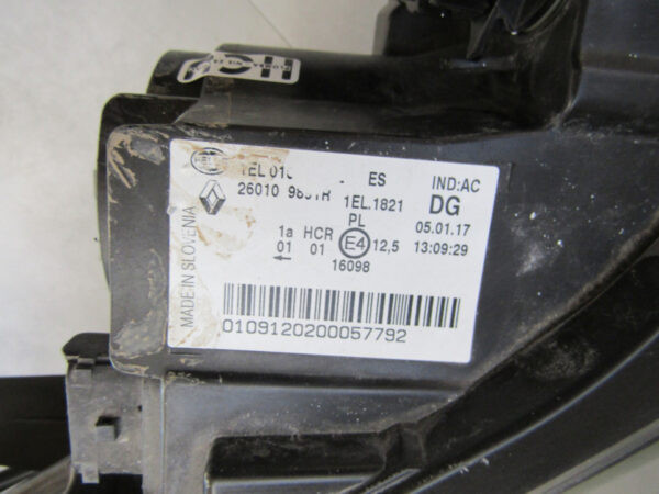 KOPLAMP RENAULT ZOE STANDAARD 12-19 260109891R RECHTS A496/D202