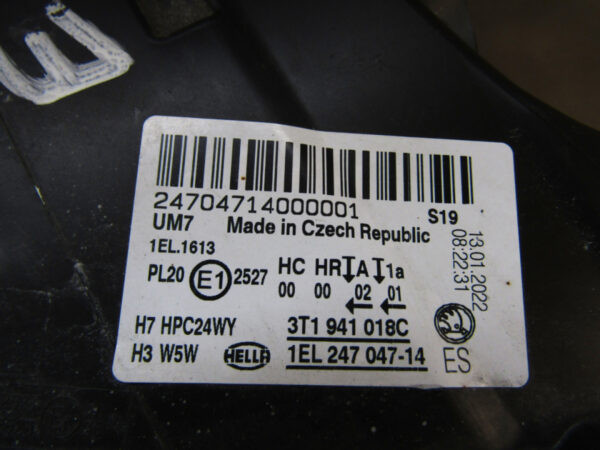 Koplamp Skoda Superb II 2 08-13 RECHTS 3T1941018C A556/D103