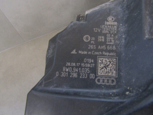 KOPLAMP AUDI A4 B9 FULL LED MATRIX 15-19 8W0941035 Links A847/5K/6A