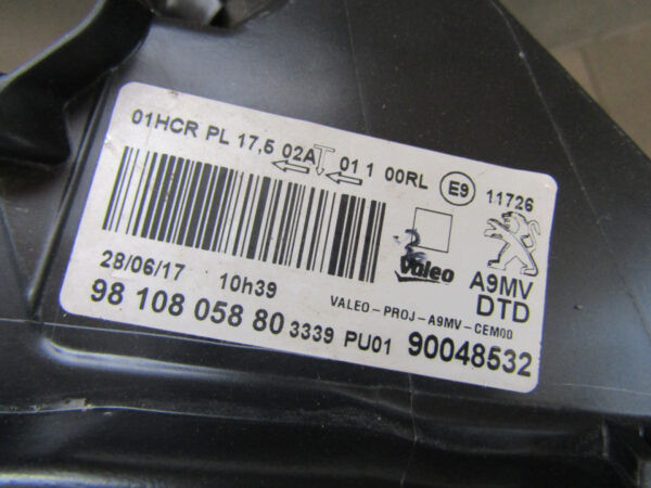 KOPLAMP PEUGEOT 208 16-19 Facelift LED 15-19 Rechts  A893/F134