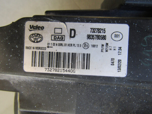 KOPLAMP TOYOTA PROACE CITY PRO ACE STANDAARD 19- 9835780580 RECHTS S308/A165