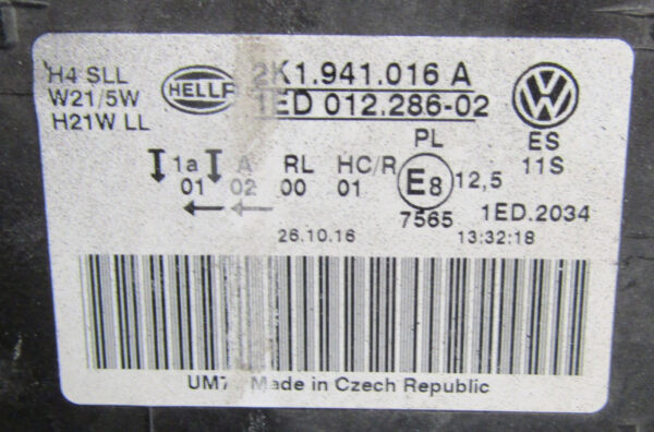 KOPLAMP VW VOLKSWAGEN CADDY III 3 FACELIFT 15-20 2K1941016A rechts S433/B204