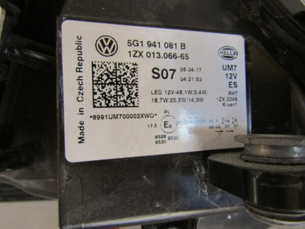 Koplamp VW VOLKSWAGEN GOLF 7 VII GTE FACELIFT FULL LED 16-21 5G1941081B Links A621/C204