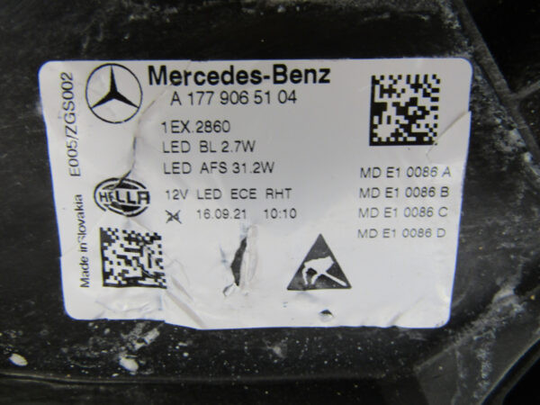 KOPLAMP MERCEDES A KLASSE W177 FACELIFT LED 22- A1779065104 LINKS A538/A200