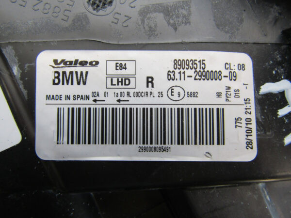 KOPLAMP BMW X1 E84 XENON 09-12 63112990008 RECHTS Q465/E182