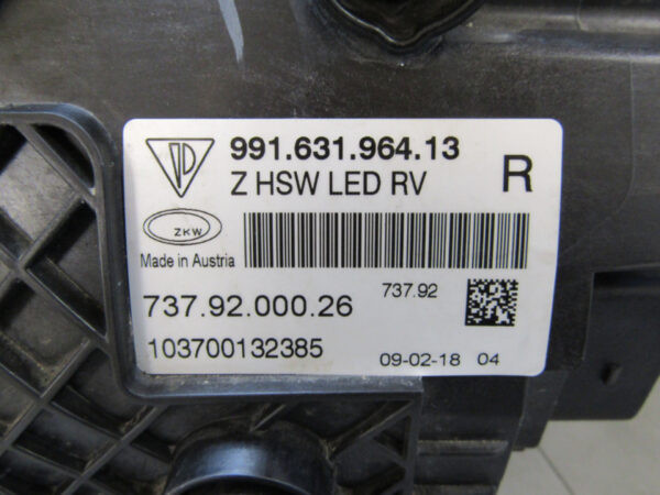 Koplamp Porsche Carrera 911 991 Facelift FULL LED 15-19 99163196413 Rechts Q721/K5 5E