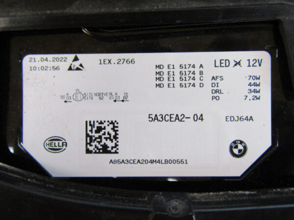 Koplamp BMW IX I20 M60 LASER 21- 5A3CEA2 Rechts Q710/K5 5F