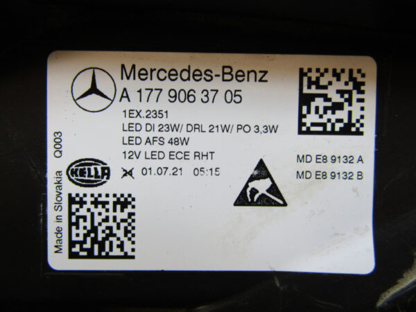 KOPLAMP Mercedes A Klasse W177 HIGH LED PERFORMANCE 18-23 LH A1779063705 Q565/K5/3B