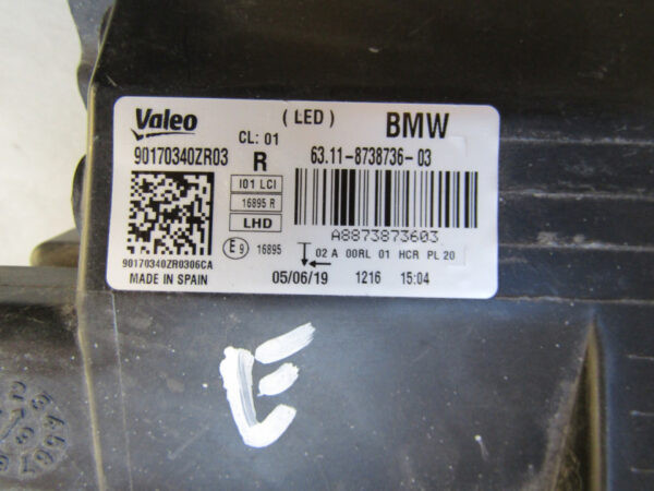 KOPLAMP BMW I3 LCI FACELIFT FULL LED 17-22 90170340ZR03 RECHTS S90/D76