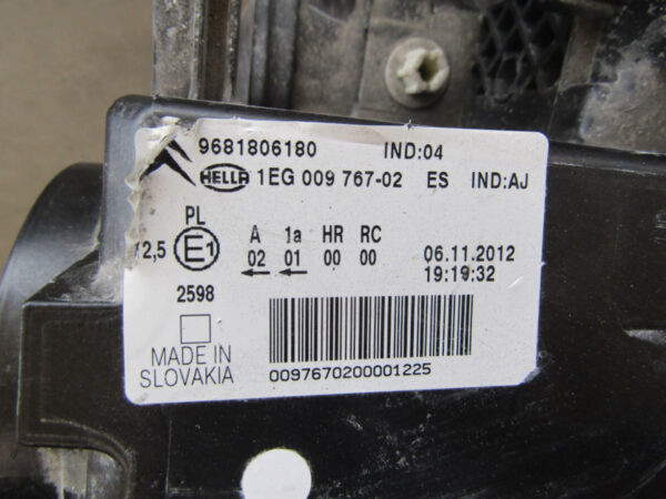 KOPLAMP CITROEN C3 PICASSO HALOGEEN 08-17 9681806180 Rechts S417/A31