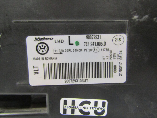 KOPLAMP VOLKSWAGEN VW T6 7E HALOGEEN 15-19 7E1941005D LINKS Q77/D66
