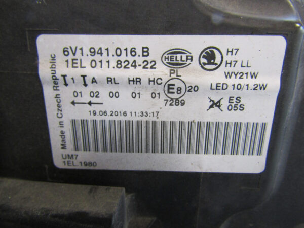 Koplamp Skoda Fabia 3 III 14-18 6V1941016B Links Q612/K5/2G