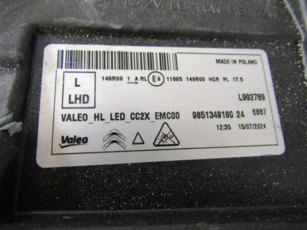 Koplamp Citroen C3 IV 4 LED 24- 9851349180 LINKS Q369/E151