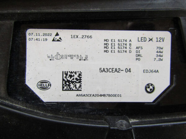 Koplamp BMW IX I20 LASER 21- Rechts M60 5A3CEA2 Q761/K5 10A