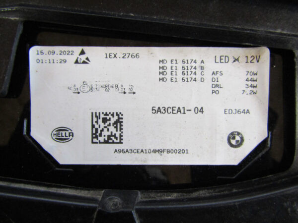 Koplamp BMW IX I20 LASER 21- LH 5A3CEA1 Links Q701/K5 3G